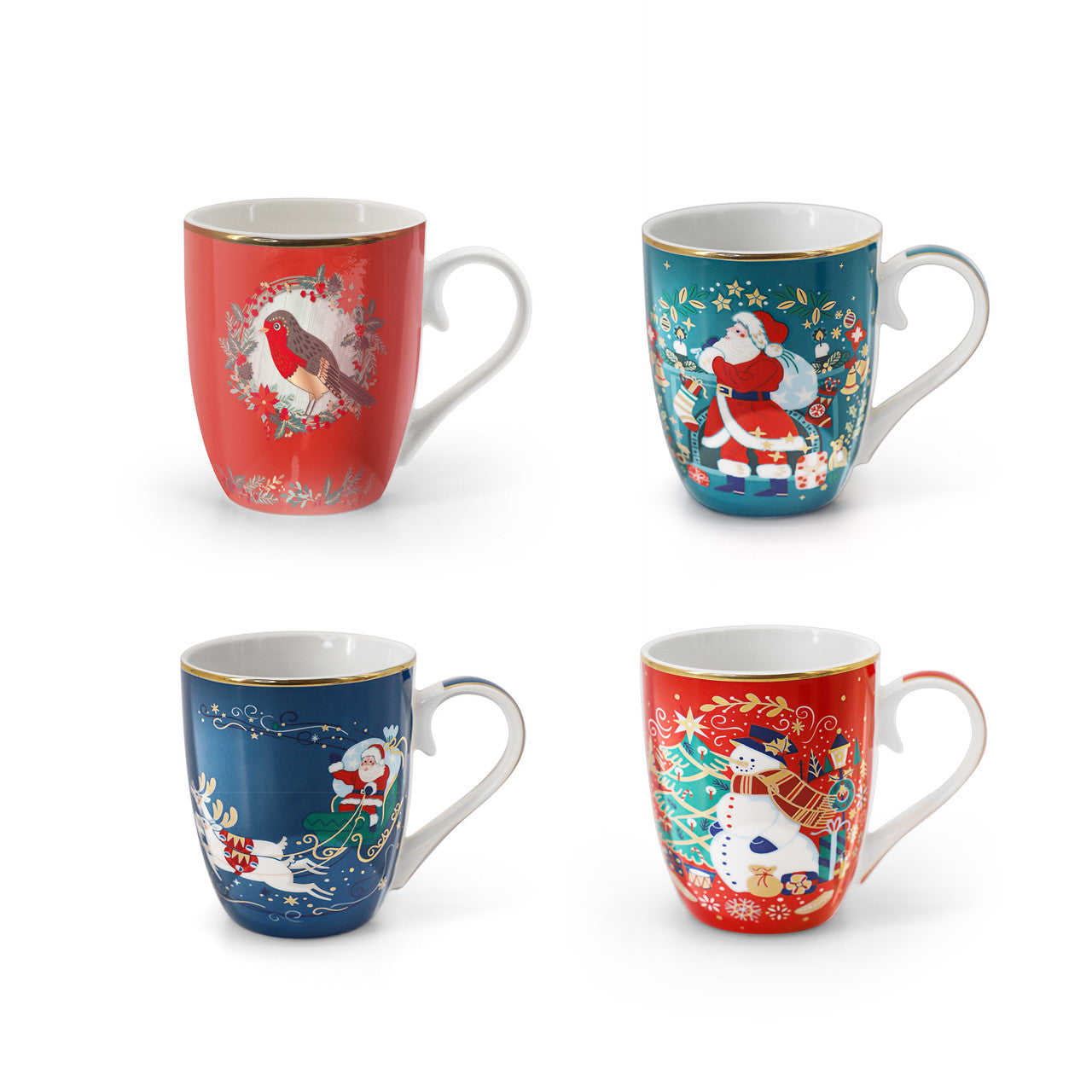 Set Of 4 Christmas Mugs Tipperary
