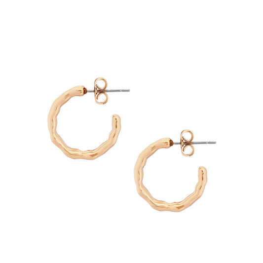 Small Hoop Bamboo Earrings Gold