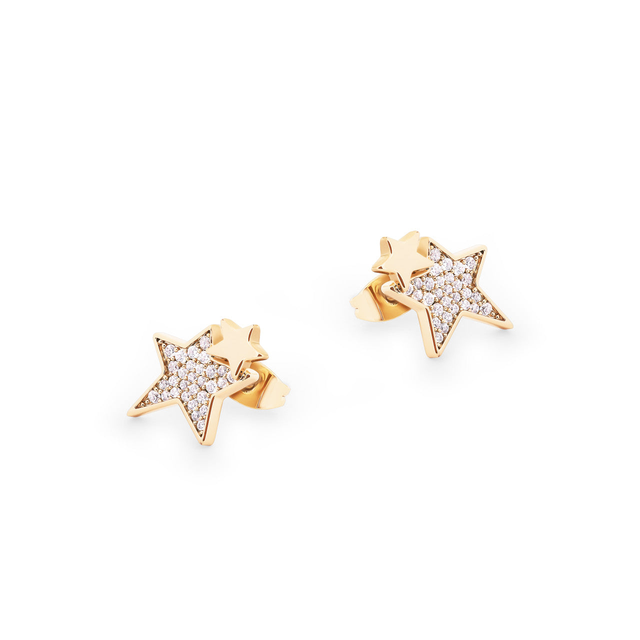 Double Star Earrings Gold