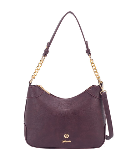 Helene Medium Tote Black/Aubergine