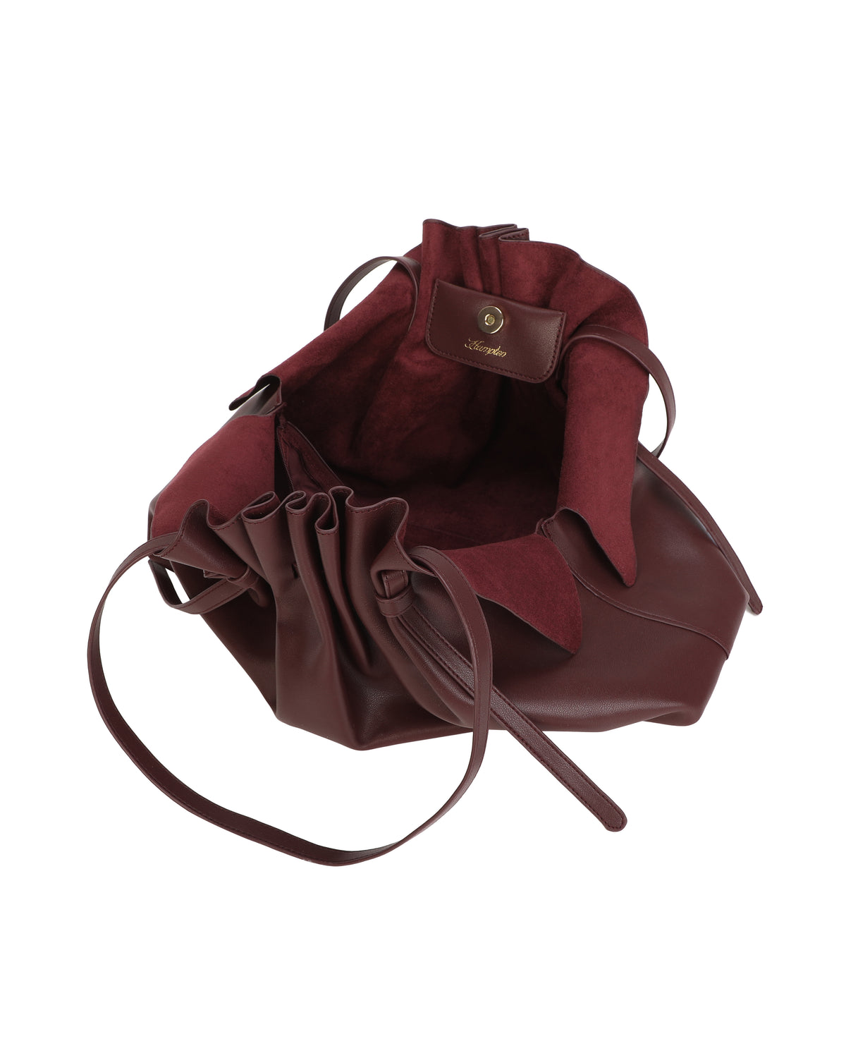 Ivy East/West  Pleated Shopper Bag Burgundy