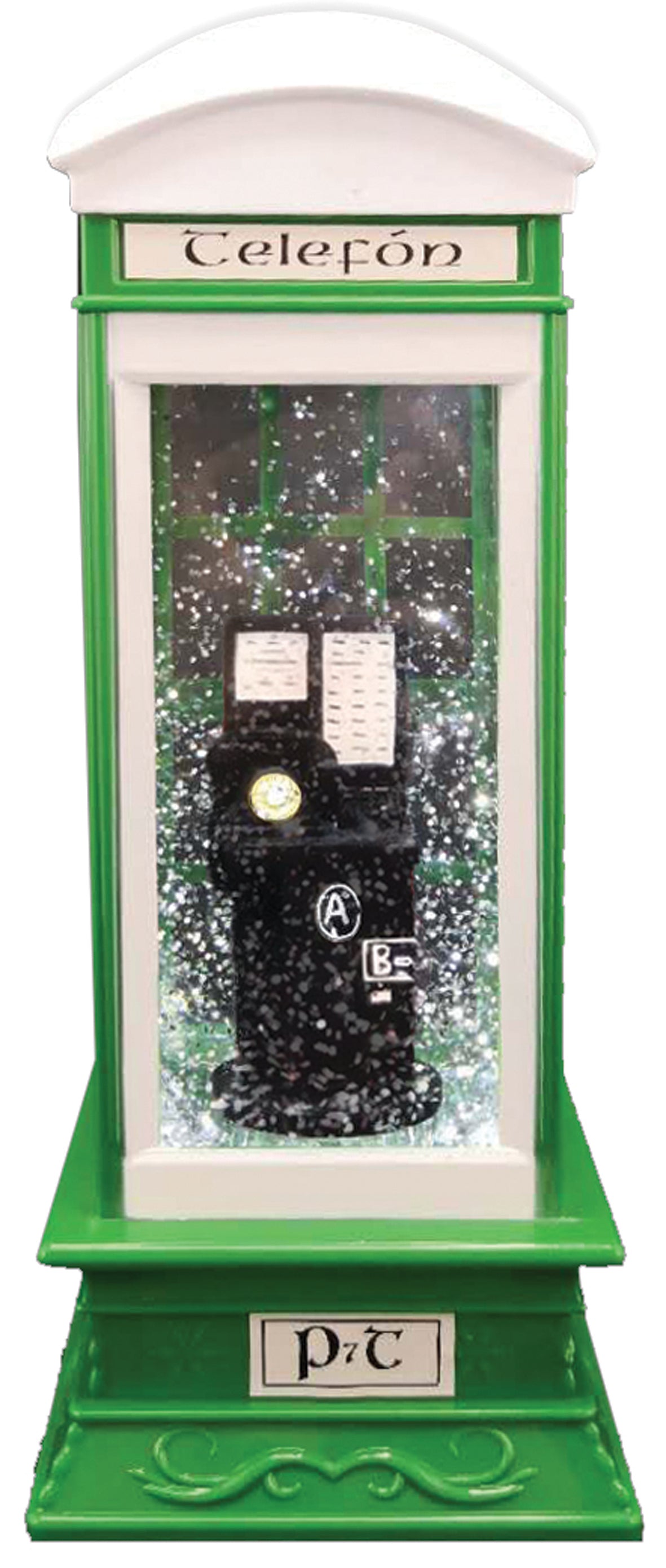 Green Telephone Box with Telephone