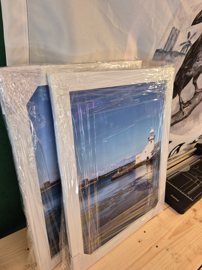 Blue Balbriggan Lighthouse - Fine Art Print White
