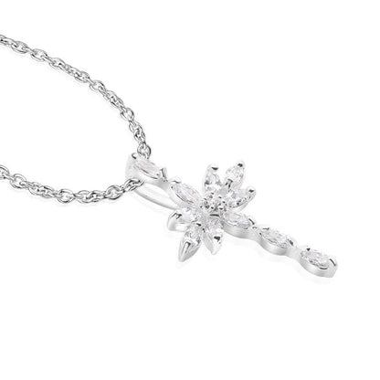 Newbridge Cross Pendant with Clear Stones