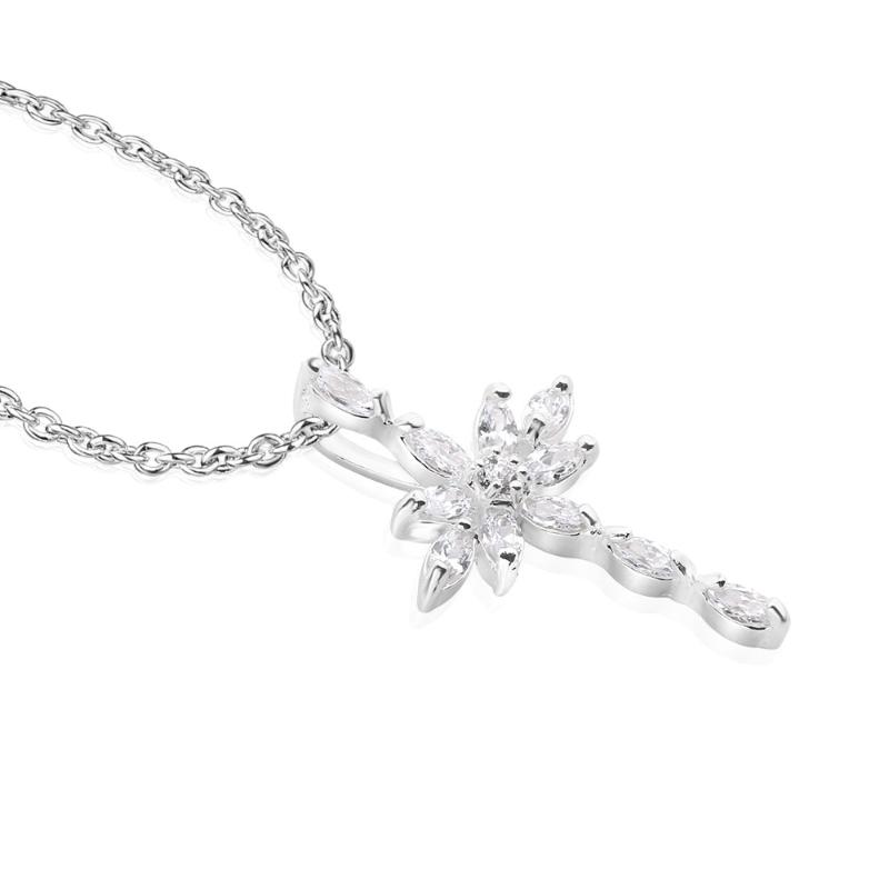 Newbridge Cross Pendant with Clear Stones