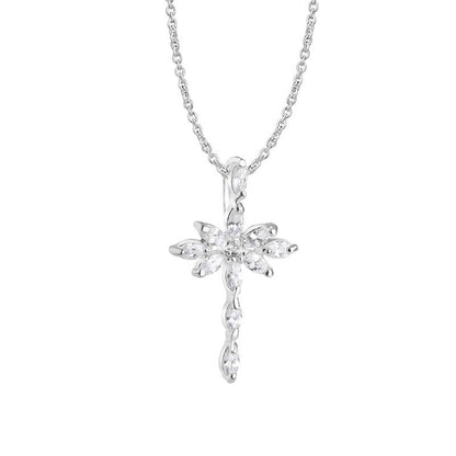 Newbridge Cross Pendant with Clear Stones