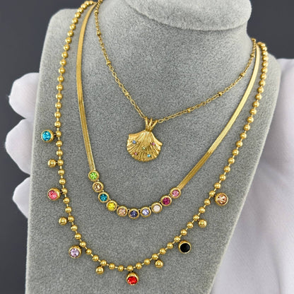 Necklace, 18K Gold Plated Steel