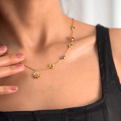 Necklace with Multi Coloured stones