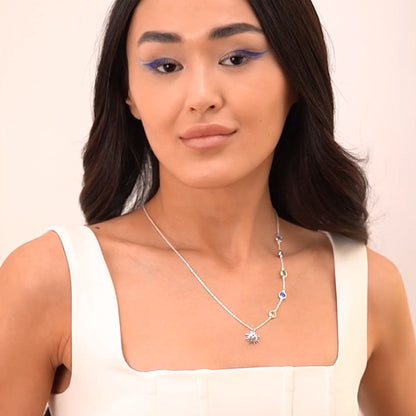 Newbridge Silverplate Necklace Coloured Stone