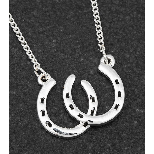 Country Horseshoes Silver Plated Necklace
