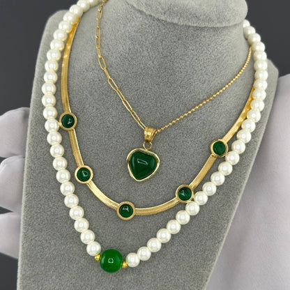 Heart Necklace, 18K Gold Plated Steel