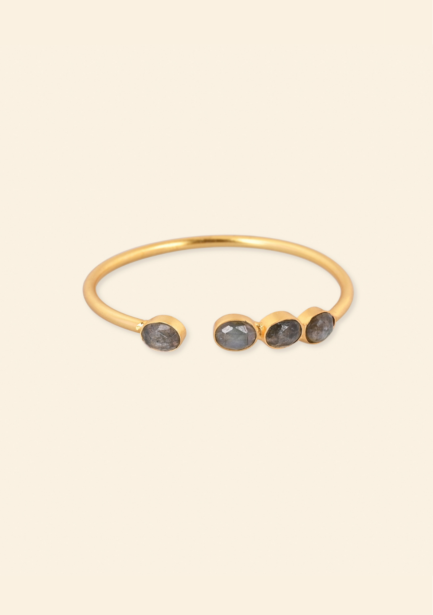 Yellow Fire Labradorite Gold Plated Bangle