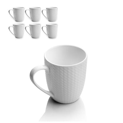 WHITE MUGS SET OF SIX