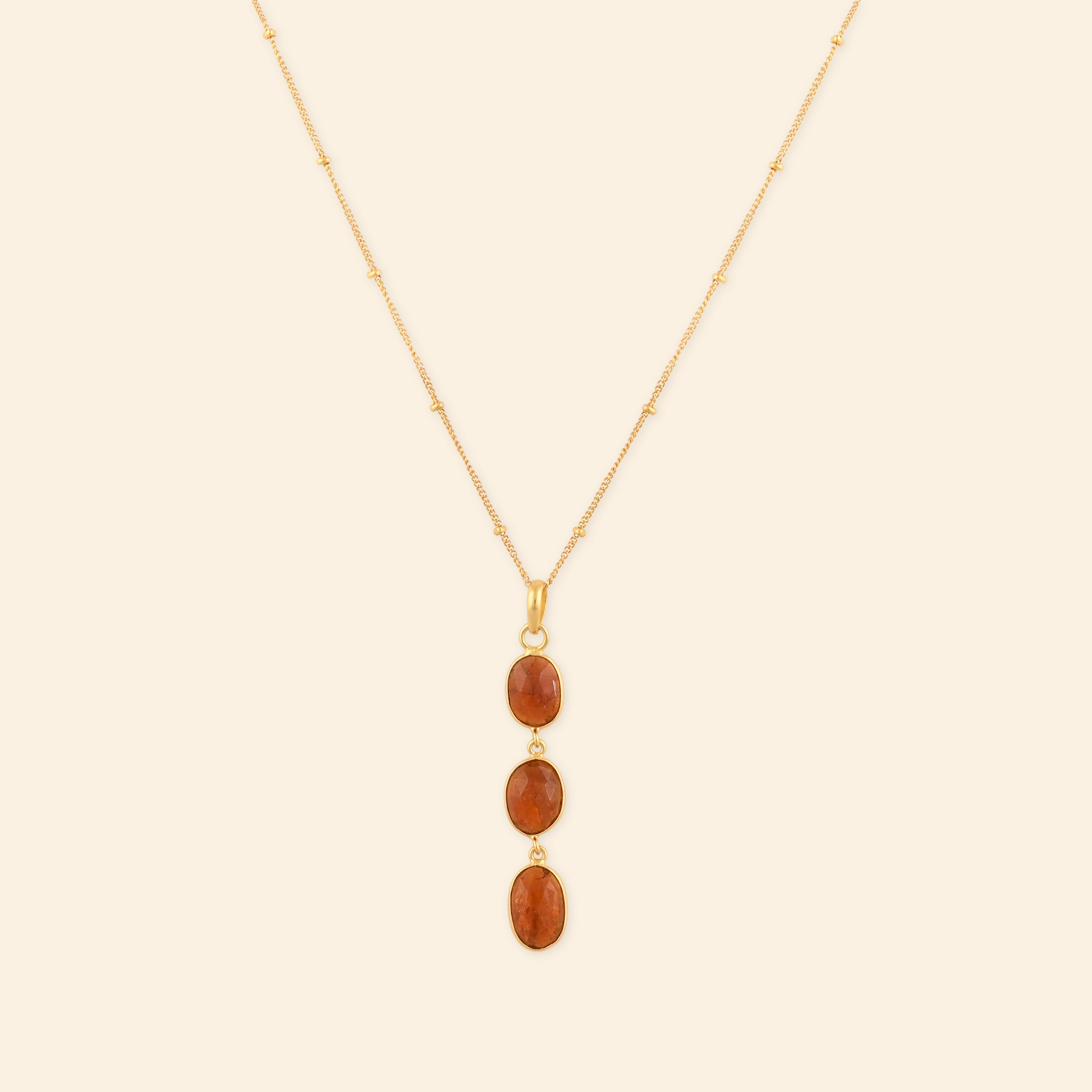 Orange Kyanite Gold Plated Necklace