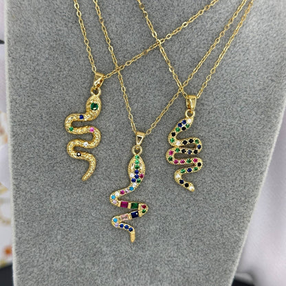 Snake Necklace, 18K Gold Plated Steel