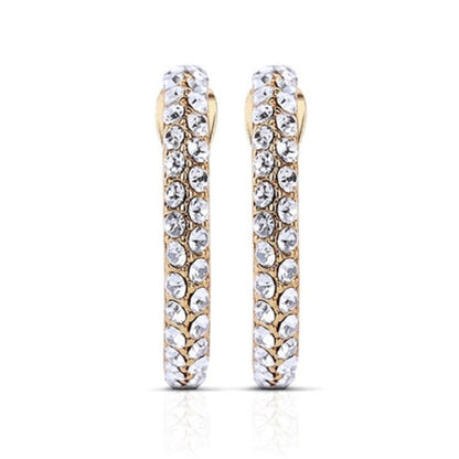 Hoop Earrings with Golden Honey Stones