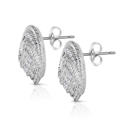 Newbridge Twist Earrings with Clear Stones
