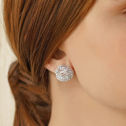 Newbridge Twist Earrings with Clear Stones