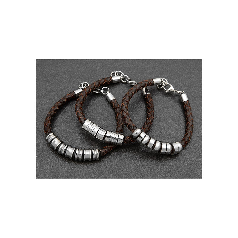 EQ FOR MEN Brown Leather braclet