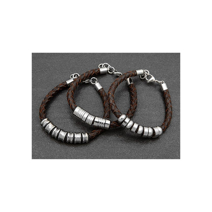 EQ FOR MEN Brown Leather braclet