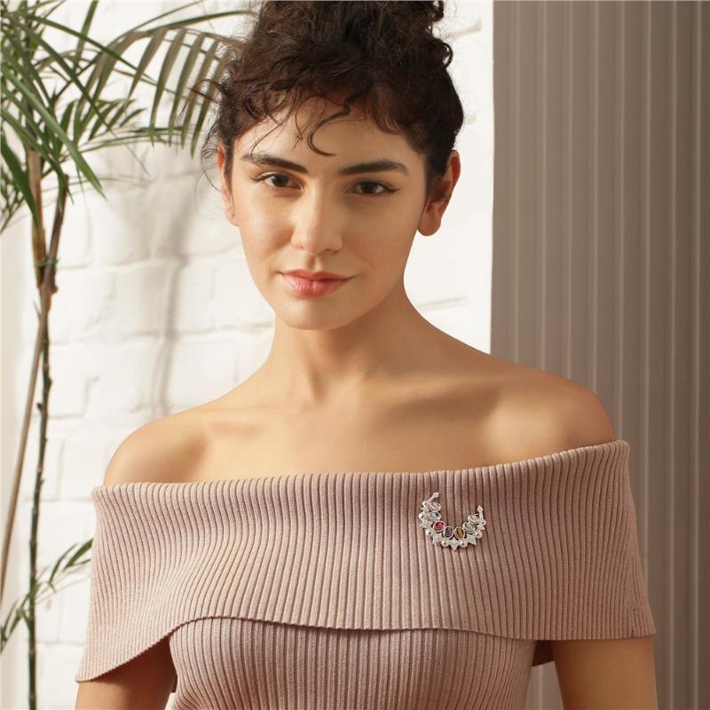 Newbridge Brooch with Coloured Stones