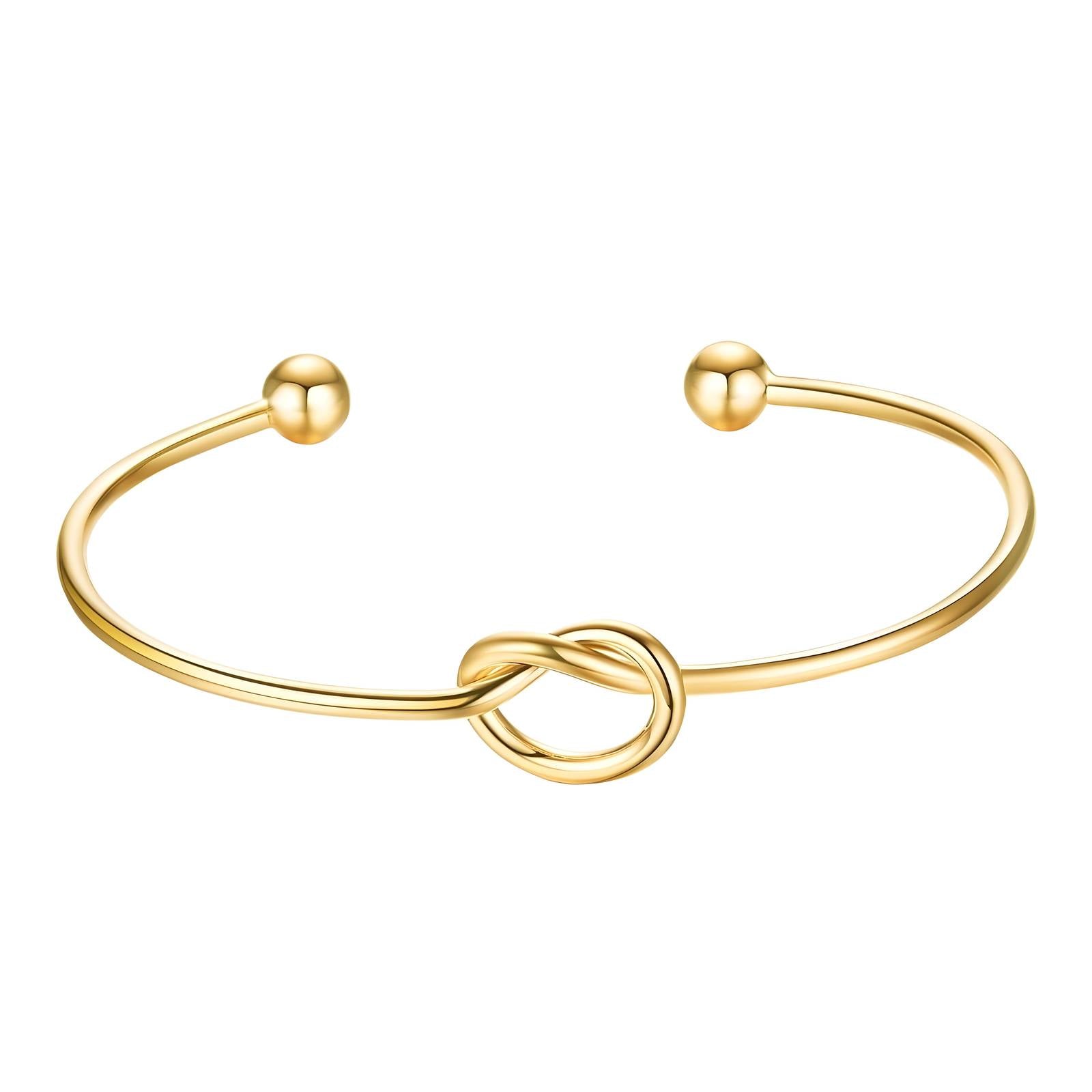 L. Style Knot Bracelet, 18K Gold Plated Steel