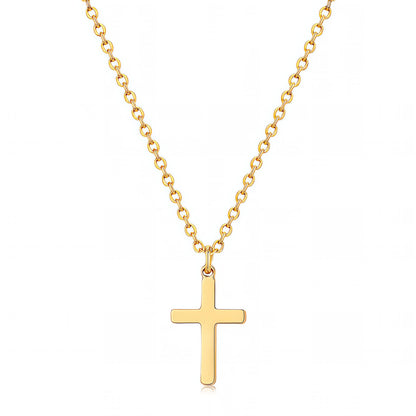 Crosses Necklace, 18K Gold Plated Steel Waterproof Tarnish-Free