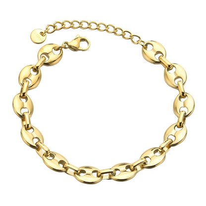 L. Style  Interlinking Bracelet 18K Gold Plated Steel