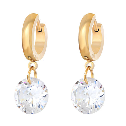 Earrings, 18K Gold Plated Steel