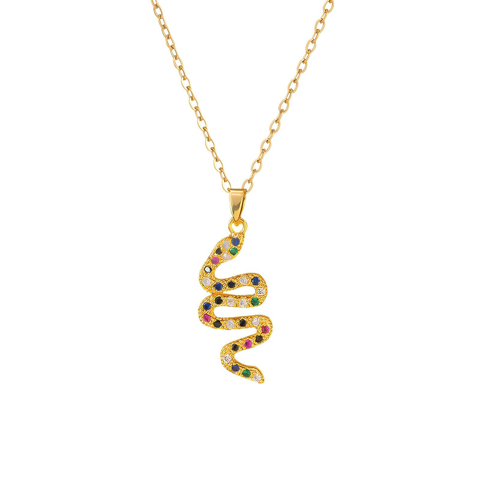 Snake Necklace, 18K Gold Plated Steel