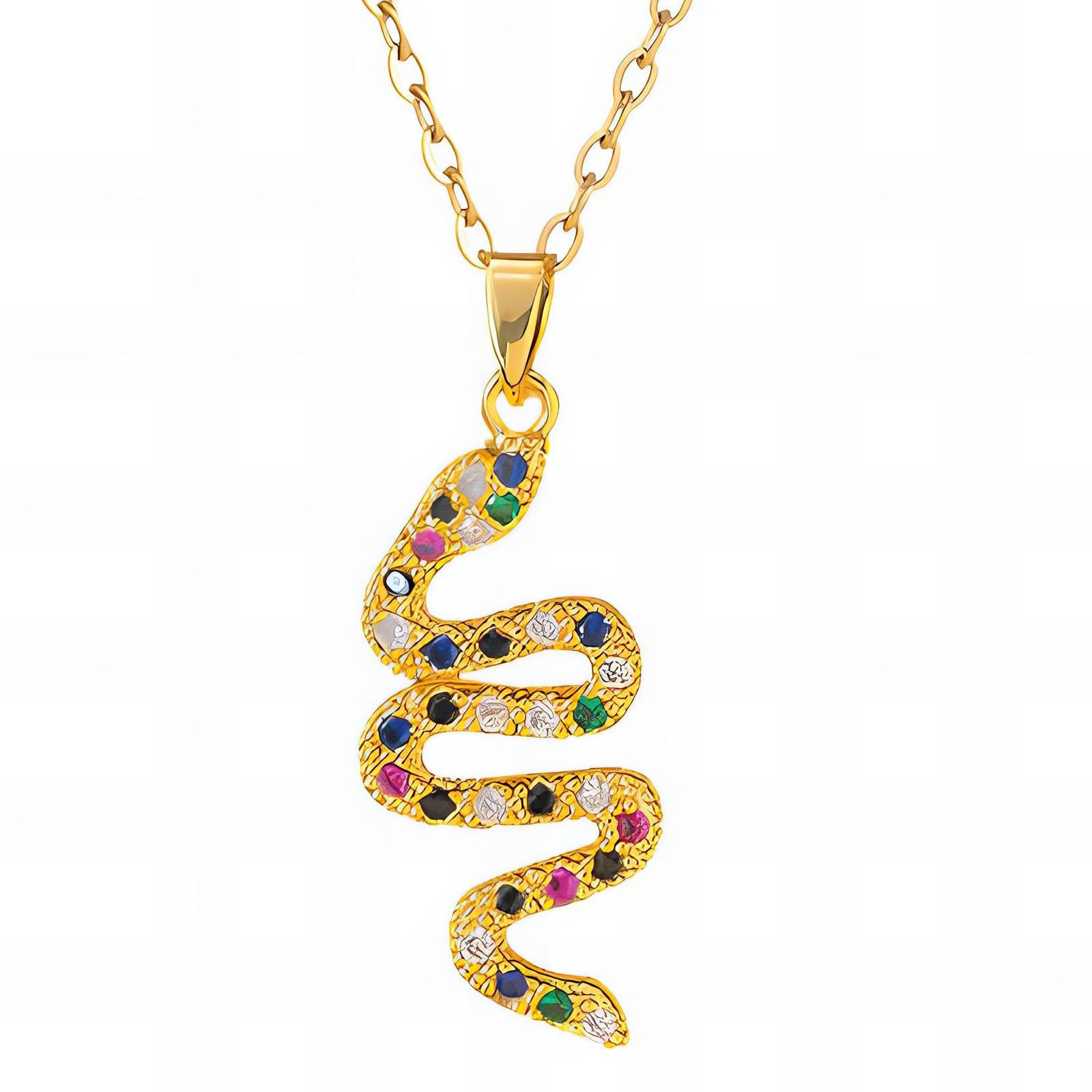 Snake Necklace, 18K Gold Plated Steel