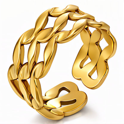 Ring, 18K Gold Plated Steel