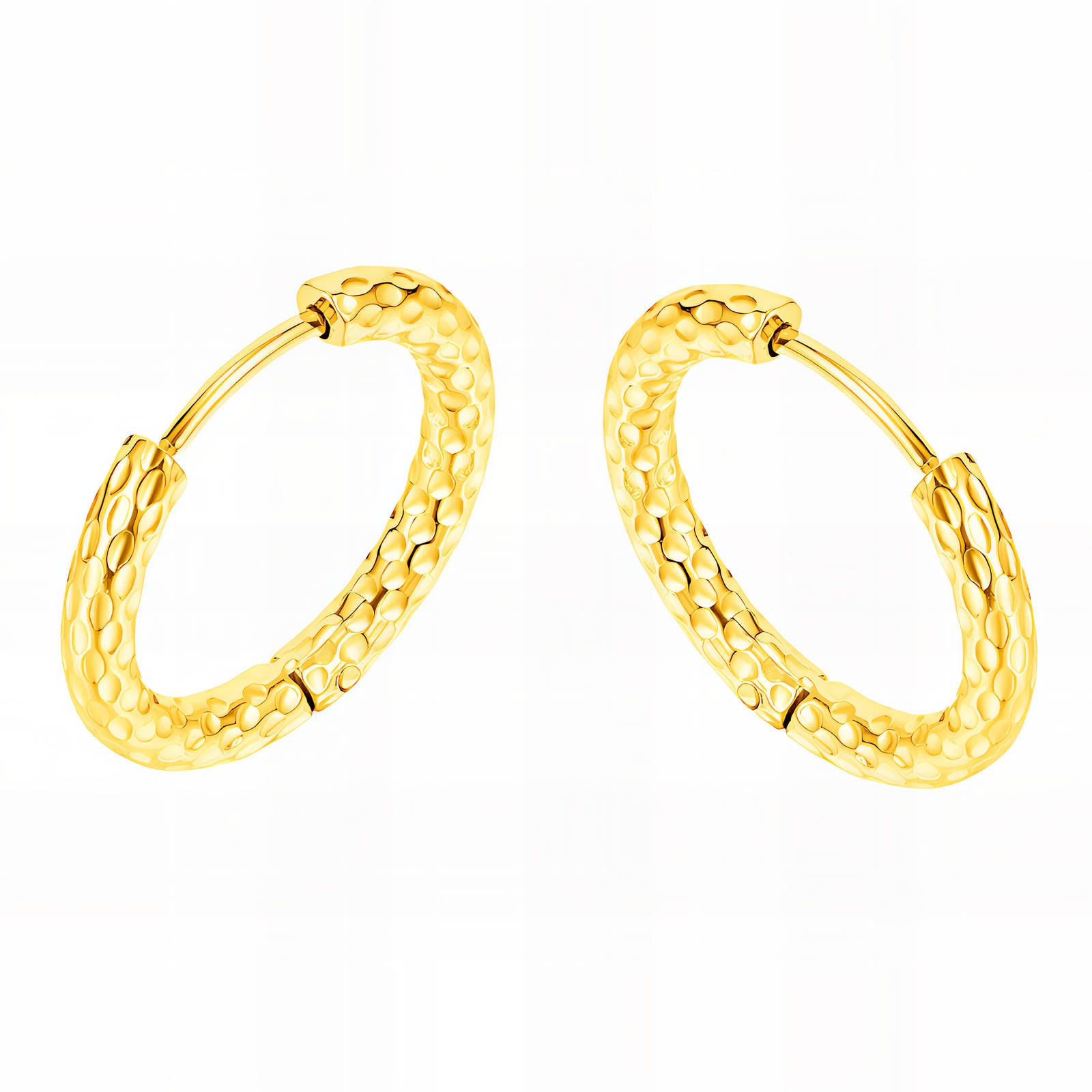 Earrings, 18K Gold Plated Steel