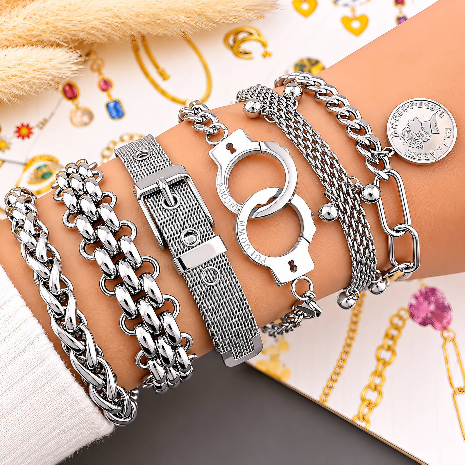 Stainless Steel Mesh Belt Bracelet