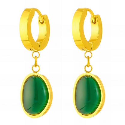 Earrings, 18K Gold Plated Steel