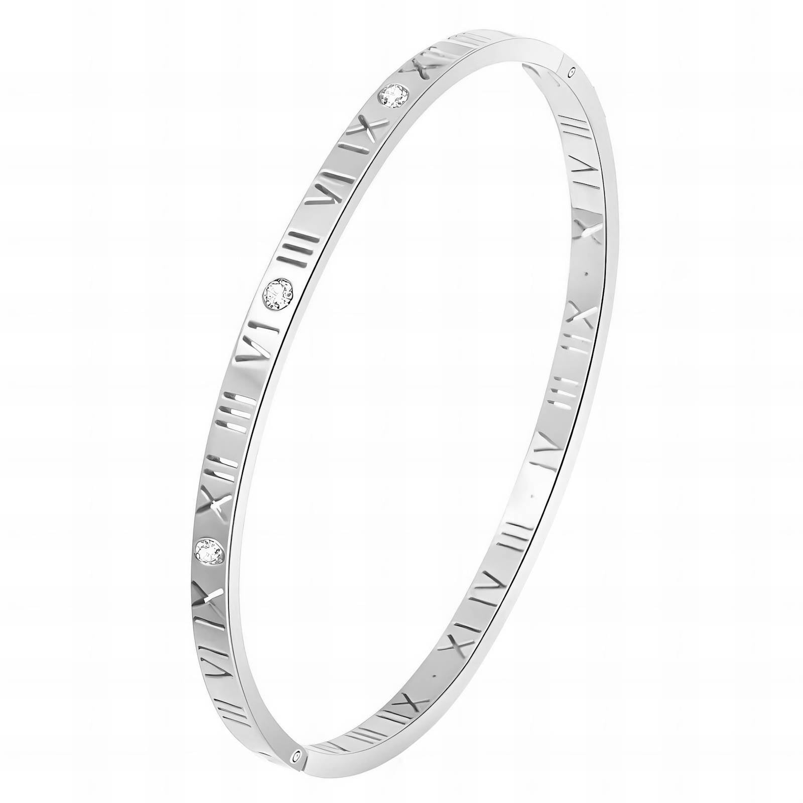 L. Style Roman Numeral Bracelet, Stainless Steel