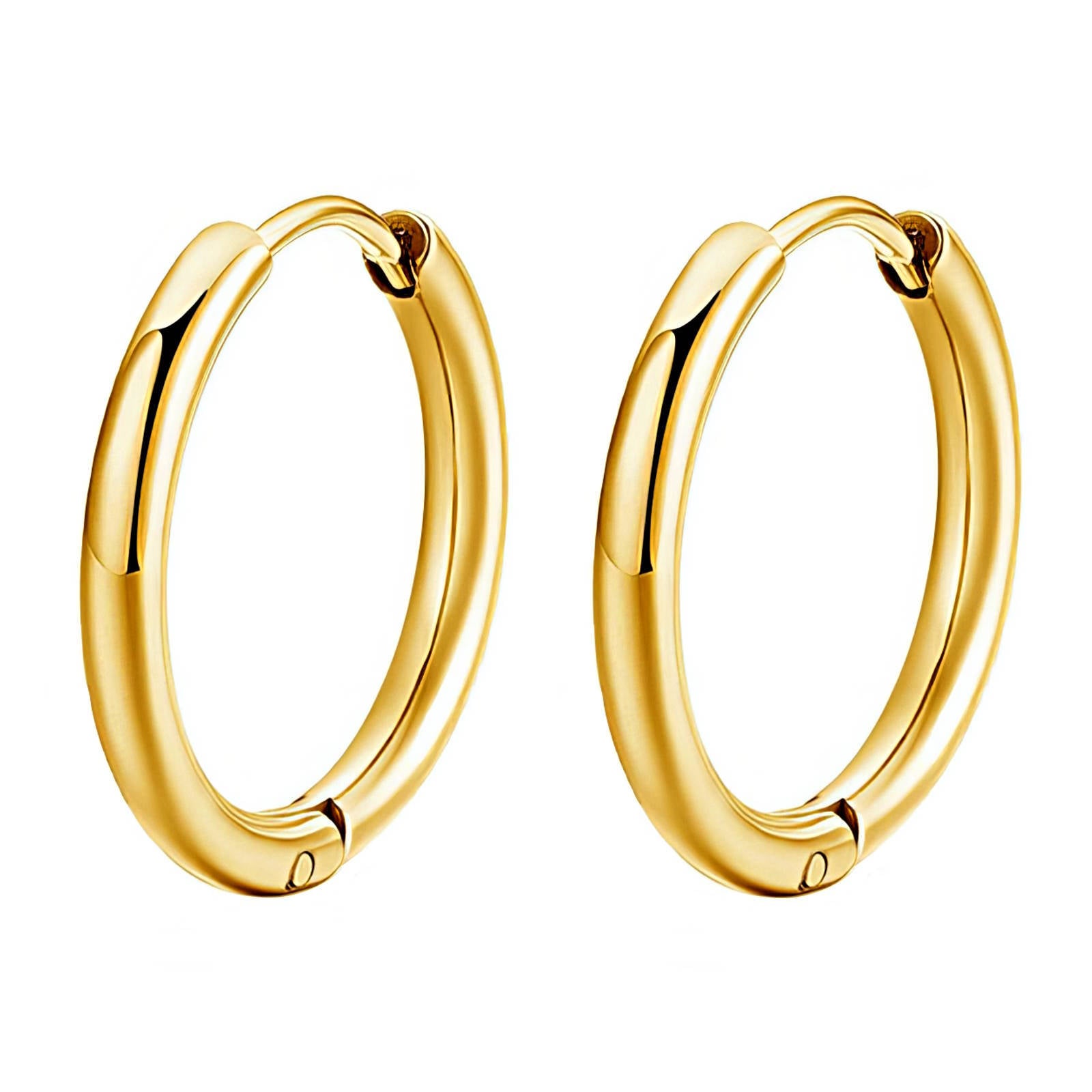 Earrings, 18K Gold Plated Steel