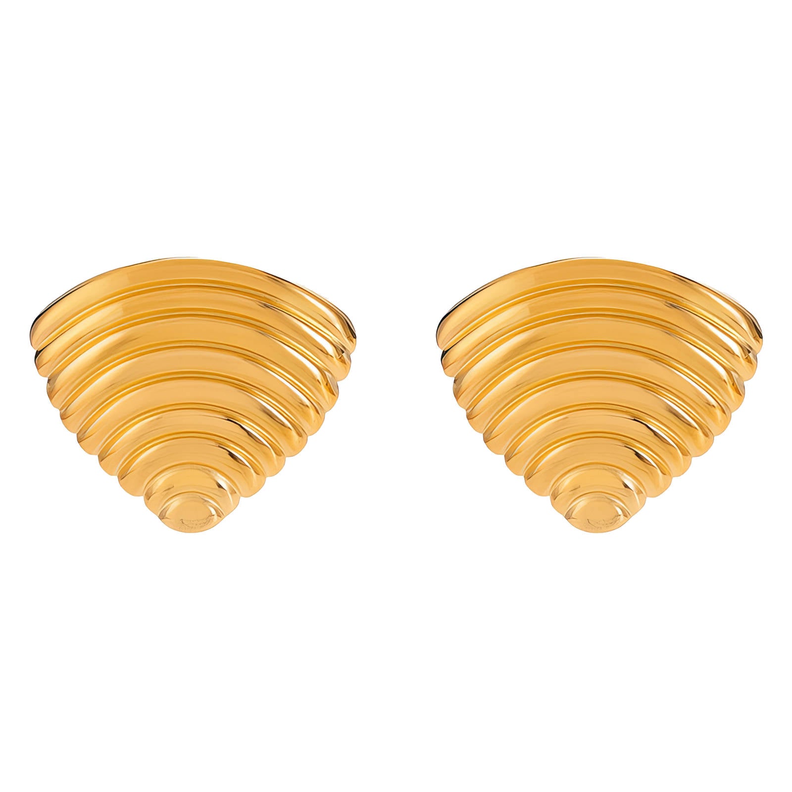 L. Style Triangle Large Gold Earring 18K Gold Plated Steel