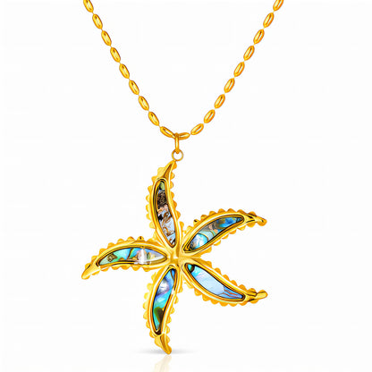 18K Gold Plated Starfish Pendant Necklace