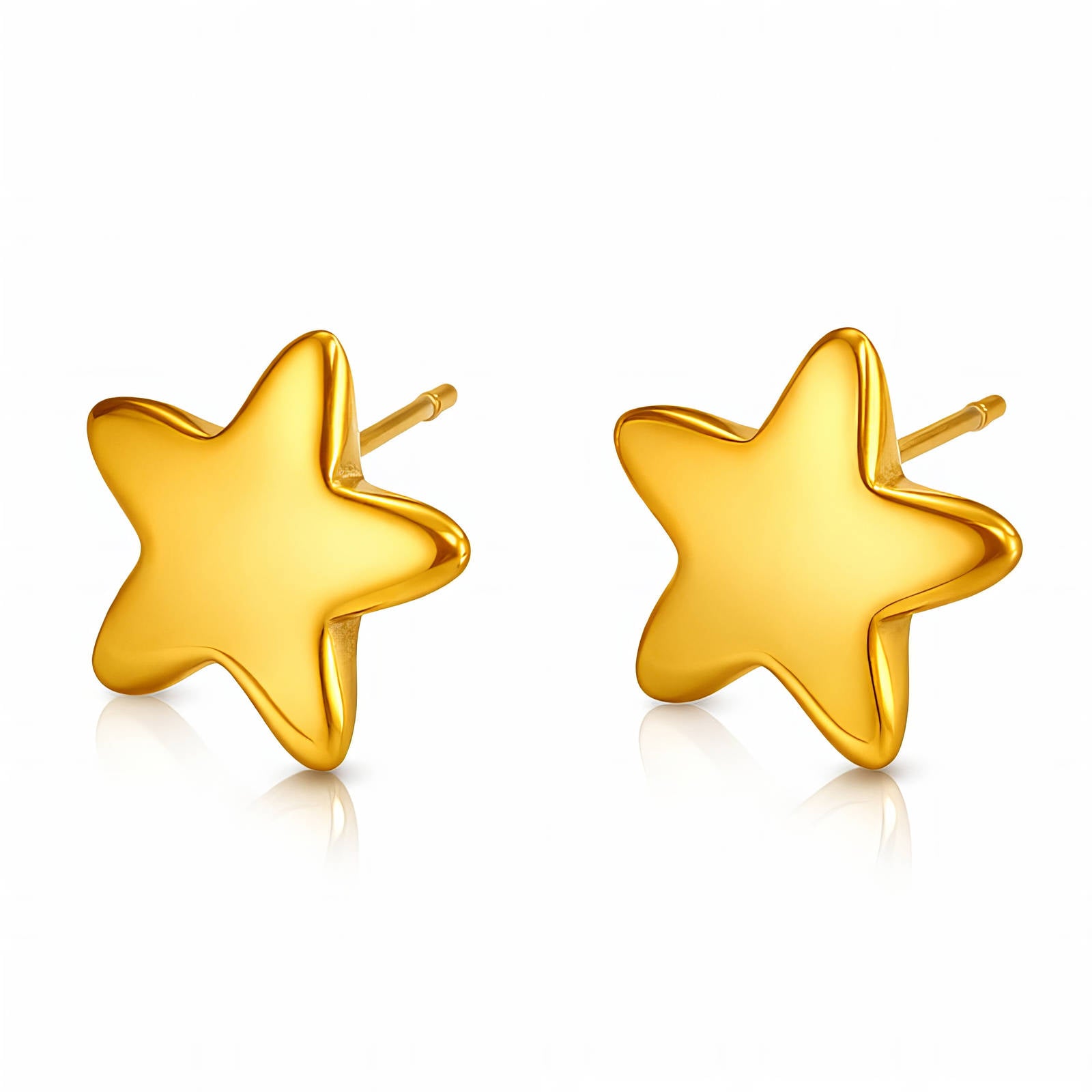18K Gold Plated Star Stud Earrings