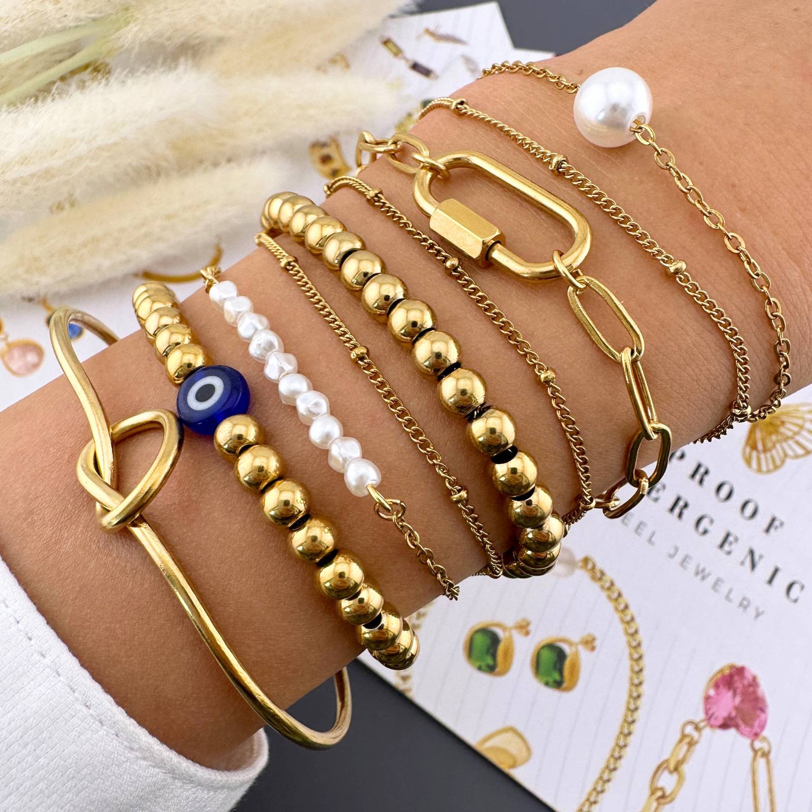 L. Style Knot Bracelet, 18K Gold Plated Steel