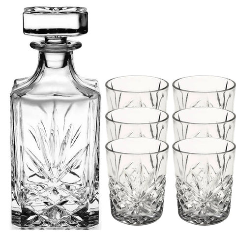Tipperary Crystal Belvedere Decanter 6 Whiskey Glasses