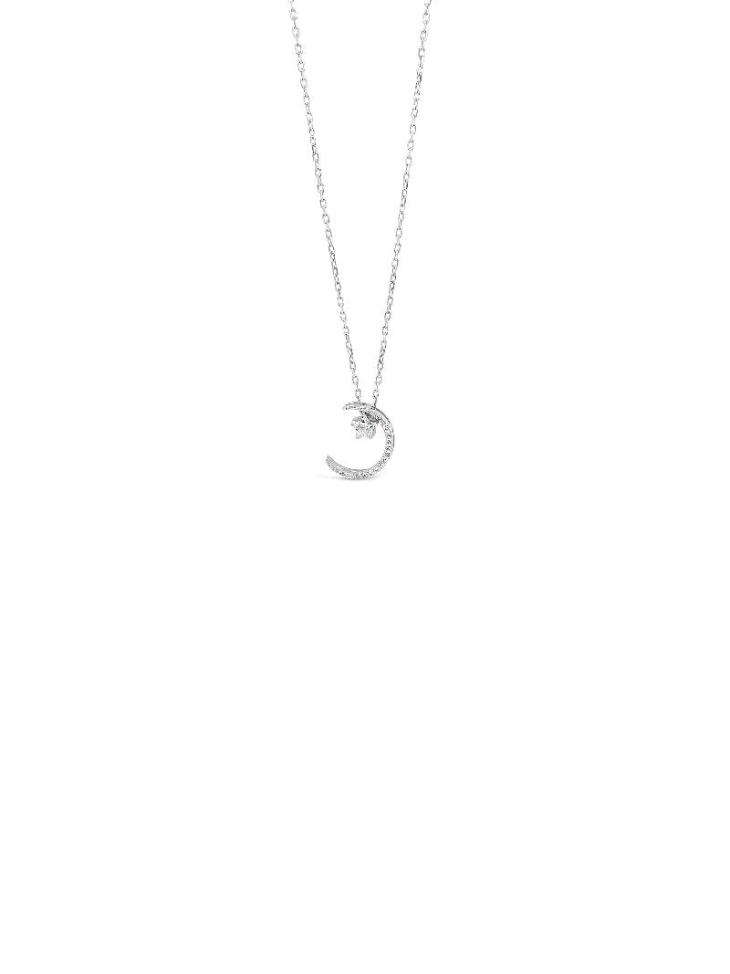 Silver moon & star pendant