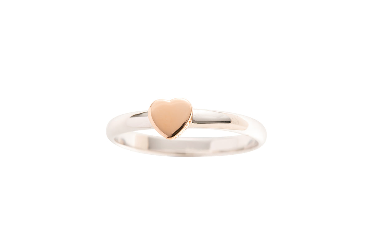 Galway silver ring rose gold heart