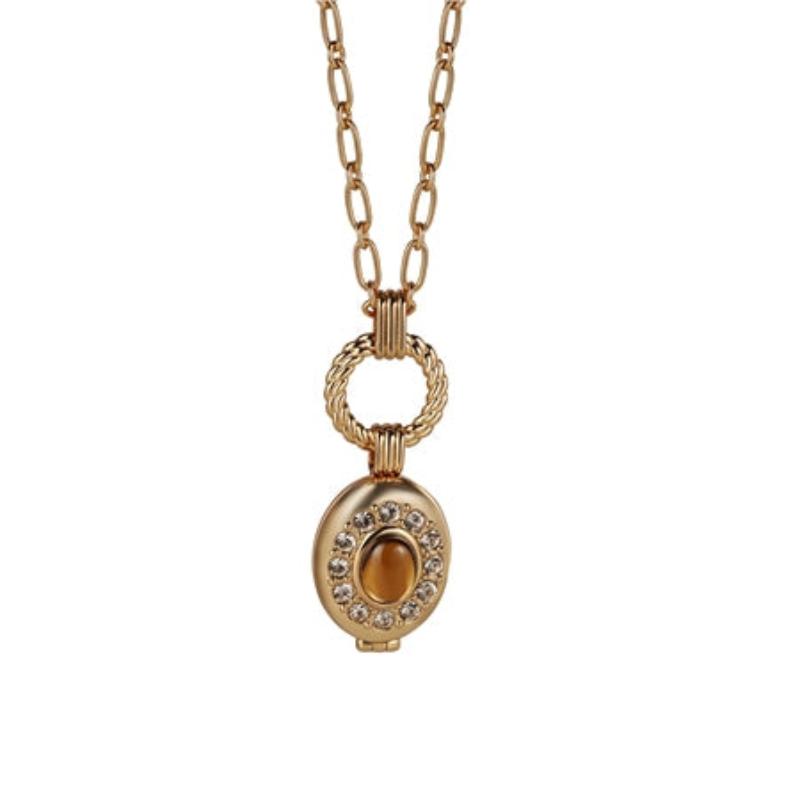 Gold Plated Locket with Topaz Stone