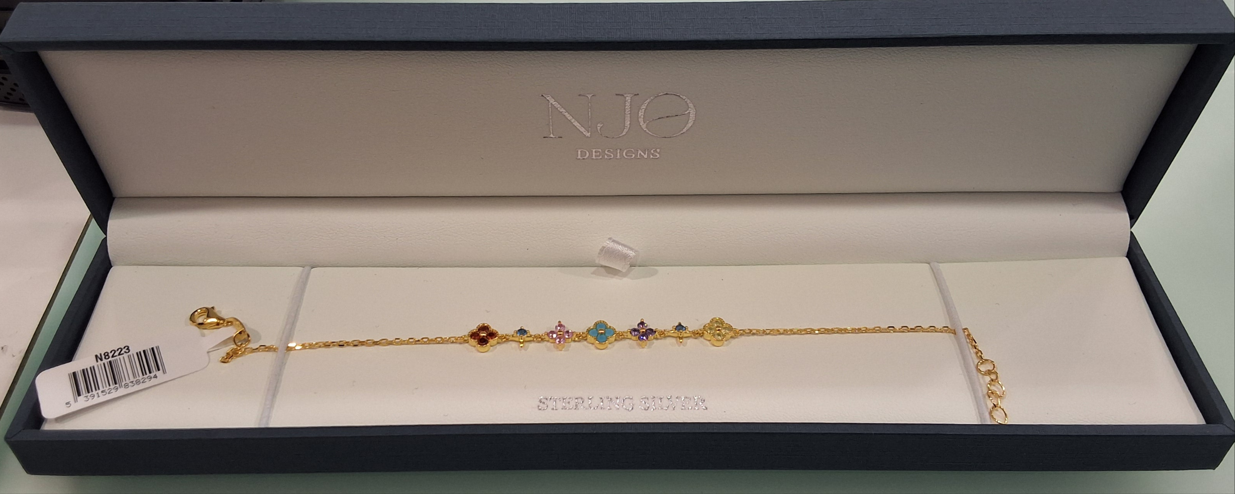 NJO Yellow Muti Colour Clover Charm Bracelet