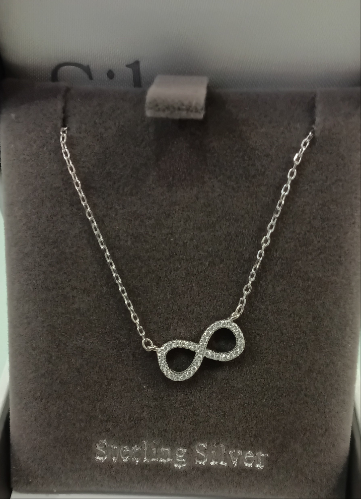 Silver by Absolute Infinity Necklace with Clear Stones