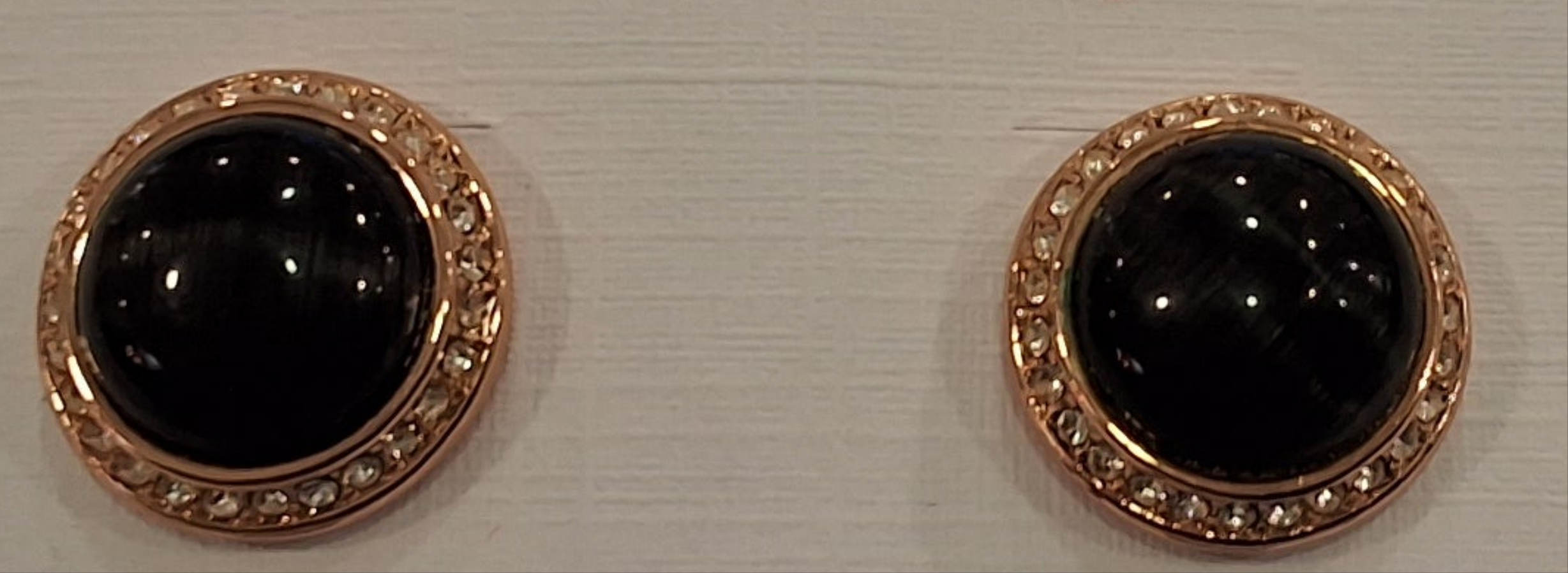 Absolute Rose Gold Stud Earring With Black Stone
