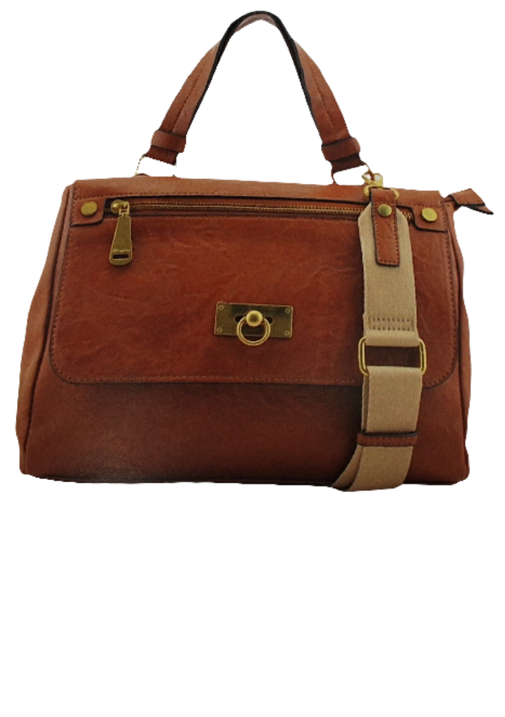 Lea Medium Top Handle Bag Tan
