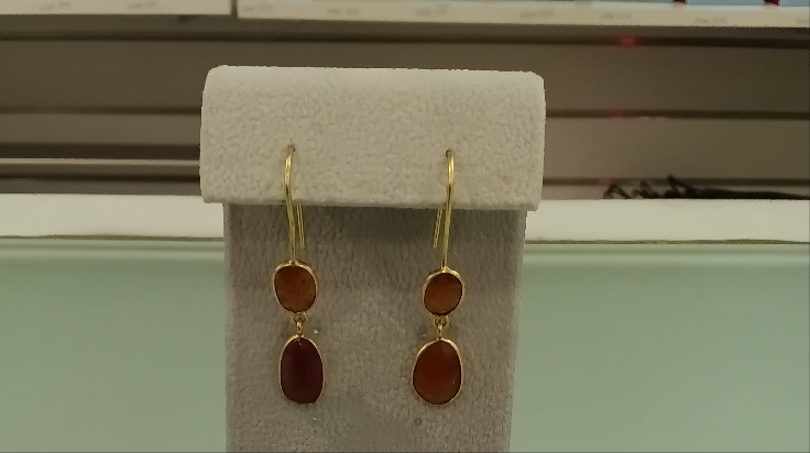 Orange Kyanite Gold Plated Earrings